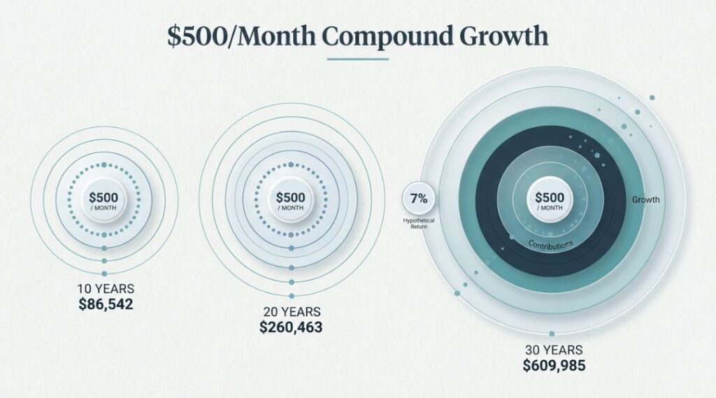 $500Month Be Worth in 10, 20, and 30 Years