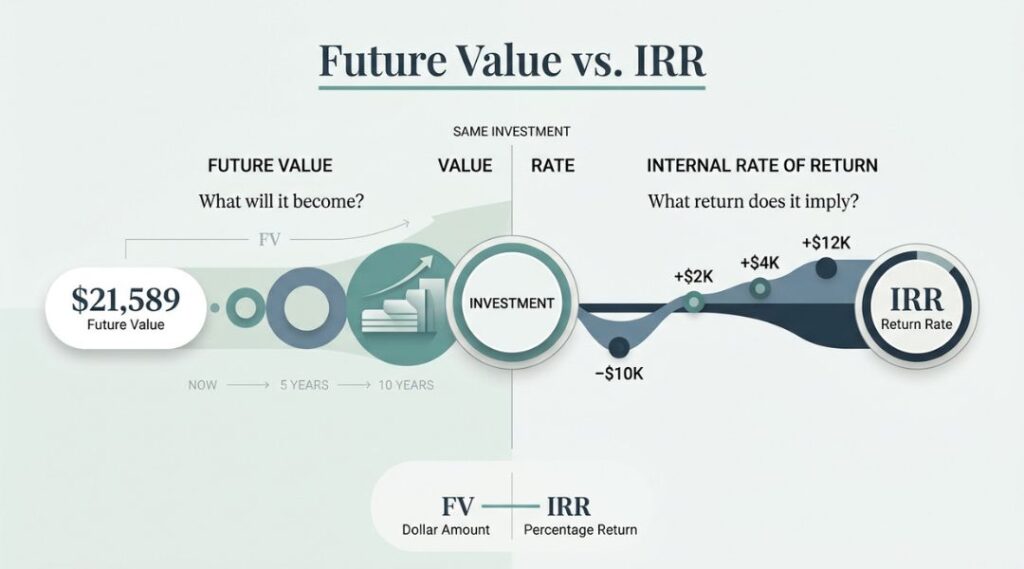 Difference Between Future Value and Internal Rate of Return