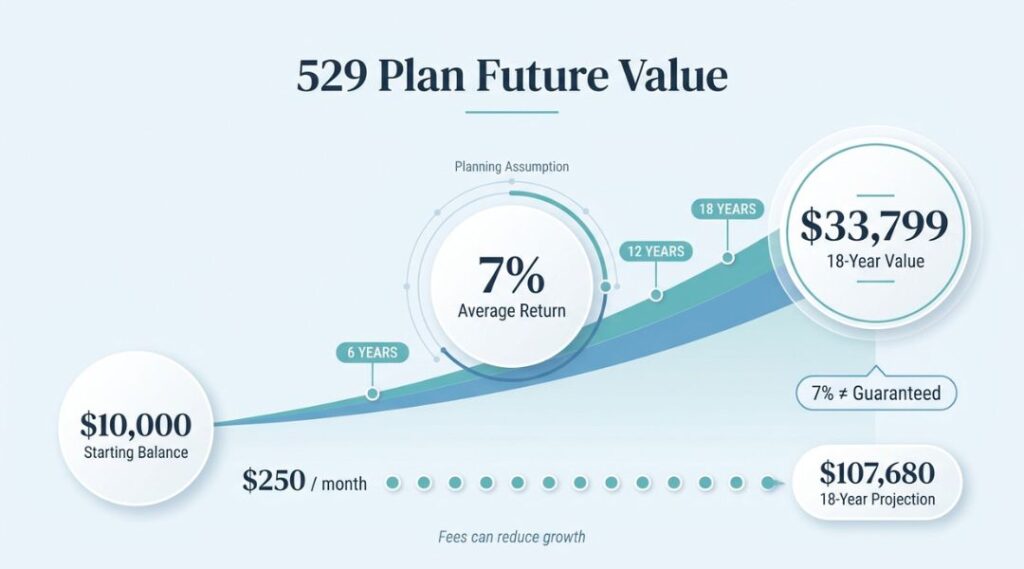 future value of a 529 plan